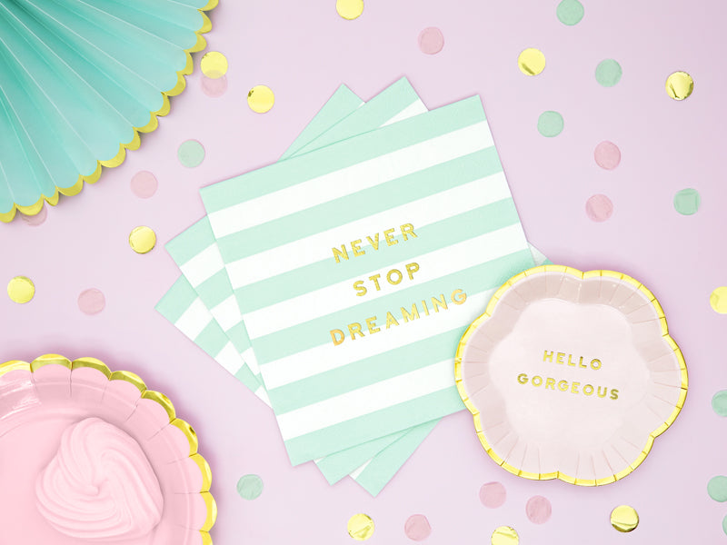 Servietten Mint Weiss Gold