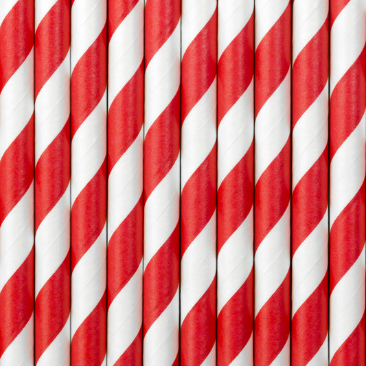 Papiertrinkhalme in Rot