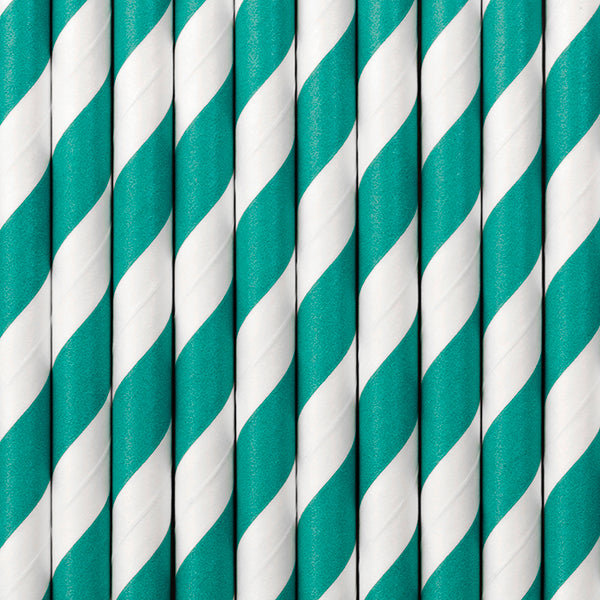 Papiertrinkhalme in Blautönen