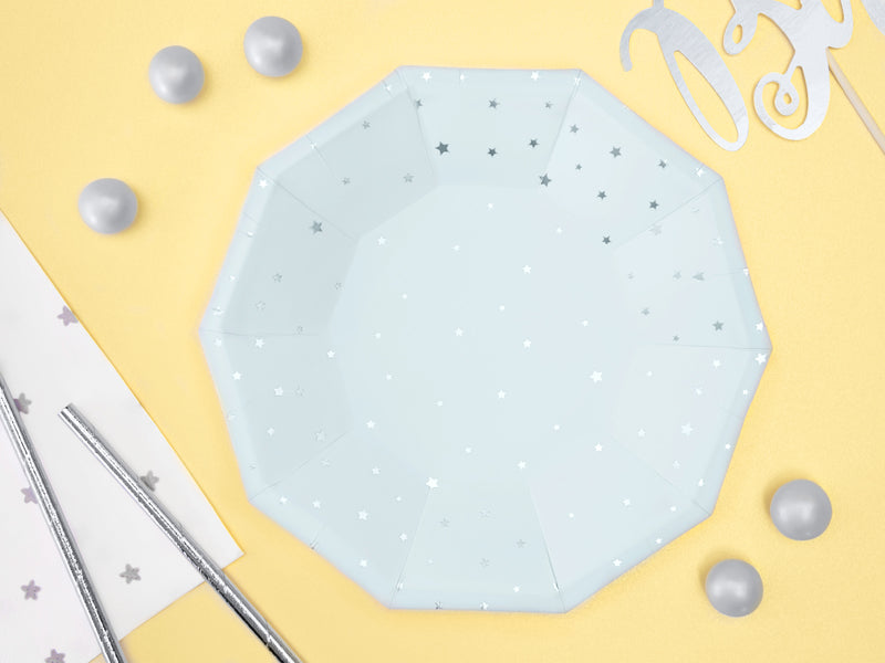 Partyteller Hellblau Silber