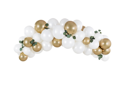 Ballongirlande Weiss Gold Hochzeit