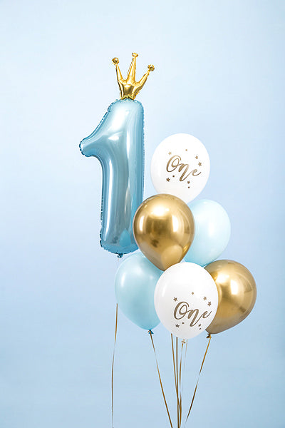 Ballon Mix Latexballons Luftballons 1. Geburtstag One Boy Junge Blau Gold