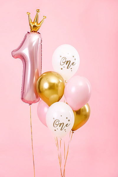 Latexballons 1. Geburtstag Gold Weiss Rosa One Luftballons Ballonmix Ballon Set