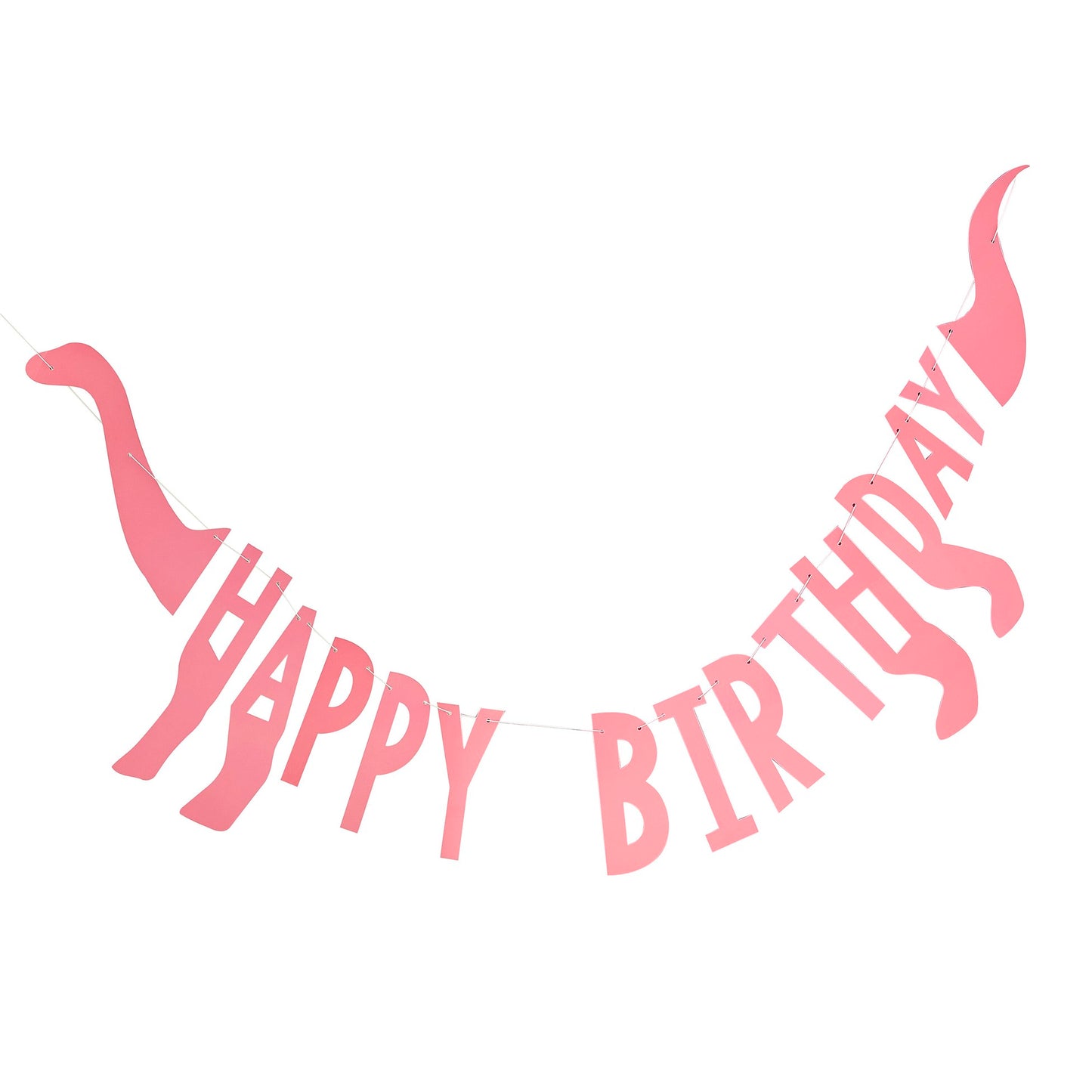 Pink Dino Girlande Happy Birthday