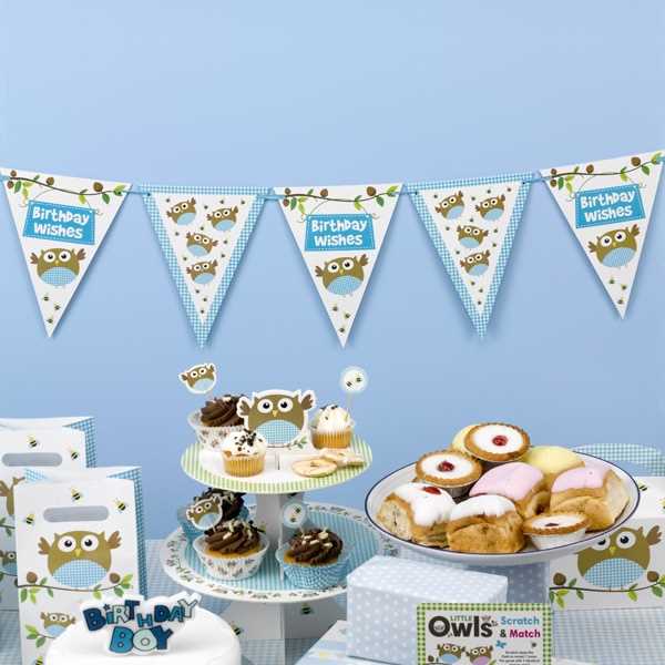 Wimpelkette Girlande Eule Party Babyshower Babyparty