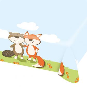 Waldtiere Geburtstag Tischdecke Fuchs Biber Kindergeburtstag