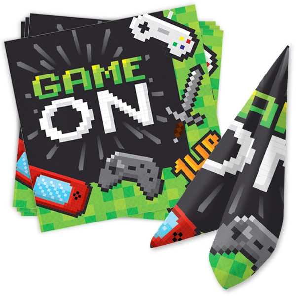 Game on Gaming Party Level up Geburtstag Teenager Servietten