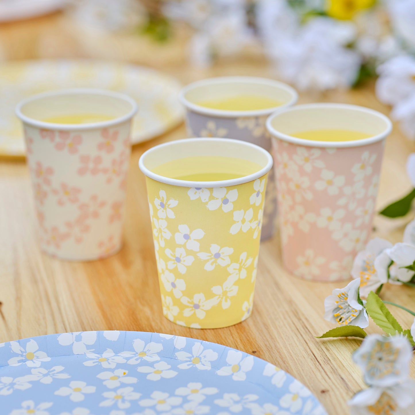 Floral Blume Blümchen Party Pastell Pappbecher Partybecher Sommerparty