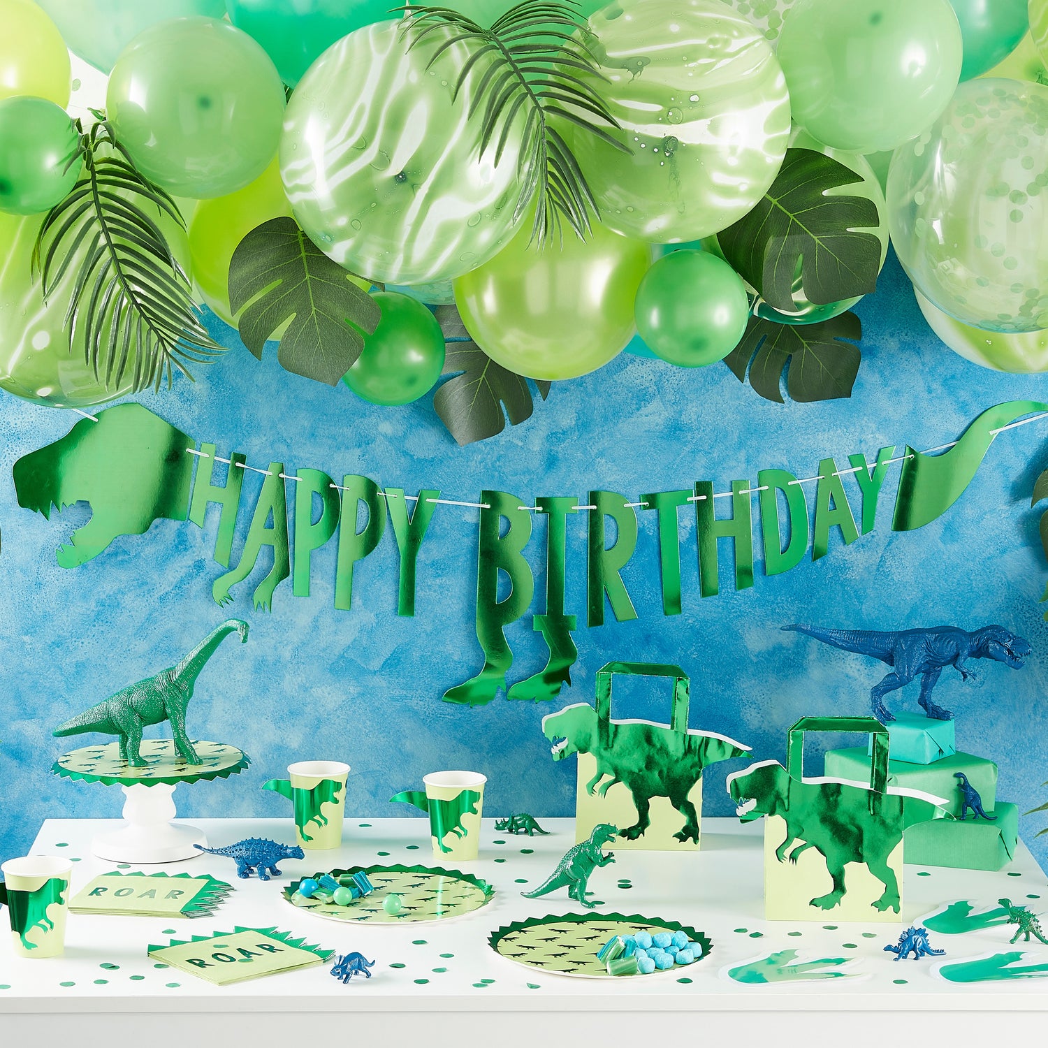 Dinosaurier Party Geburtstag Dekoration Grün Metallic Ginger Ray