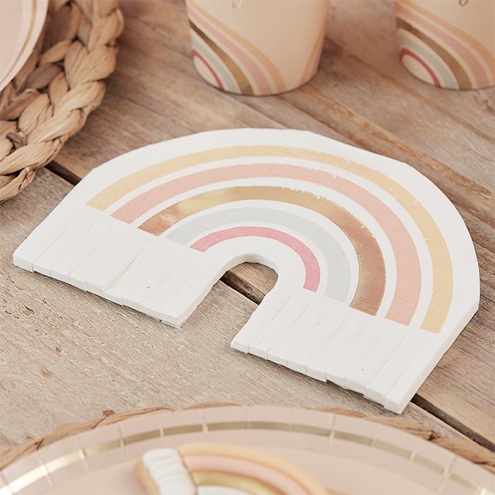 Regenbogen Servietten Boho Gold Kindergeburtstag Party