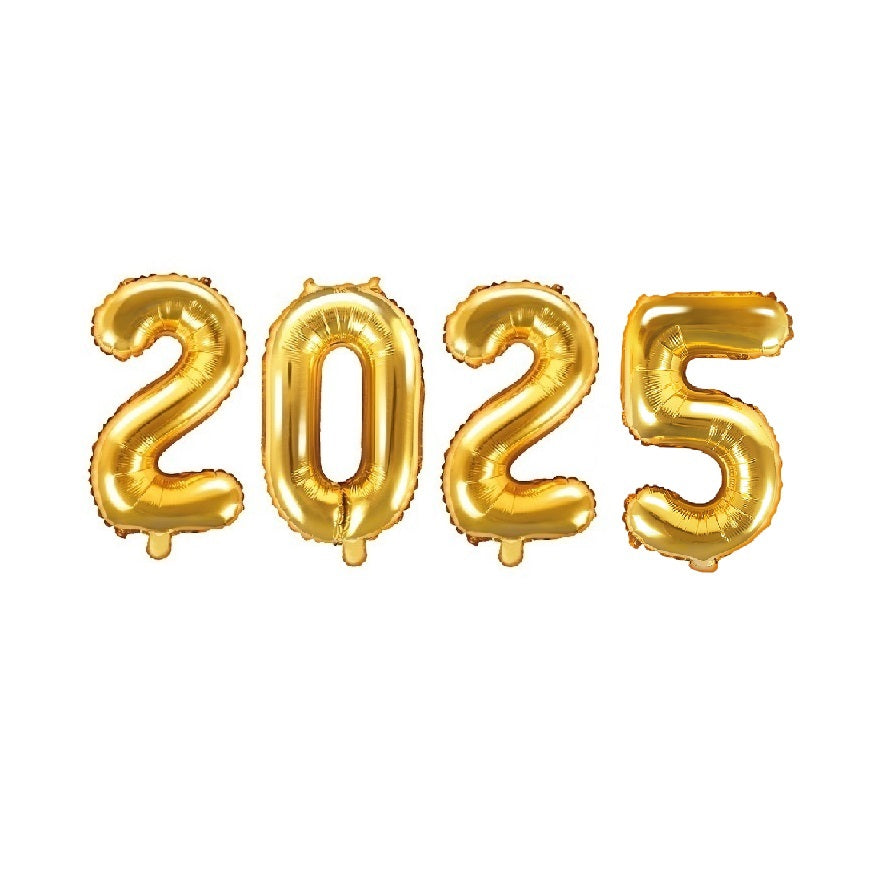 Silvester 2025 Zahlenballons Gold
