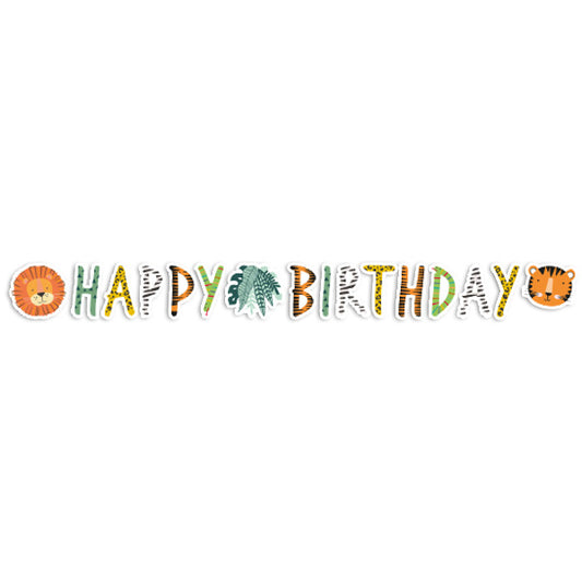 Happy Birthday Girlande Dschungel Party Geburtstag
