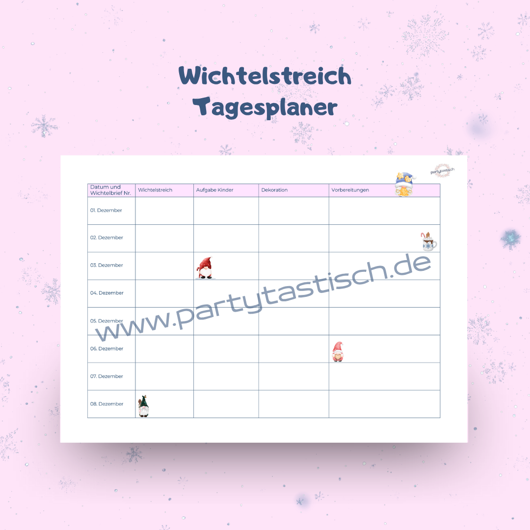 Wichtelstreich Tagesplaner Kalender