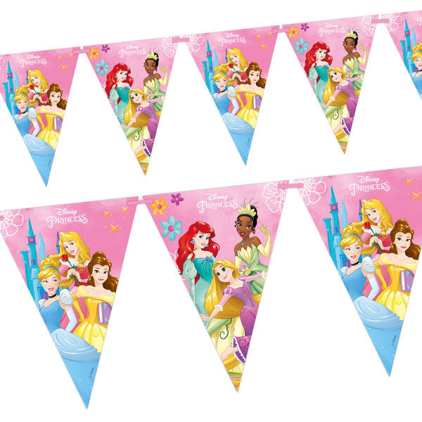 Wimpelkette Girlande Disney Princess Rosa Prinzessinnen Party Geburtstag
