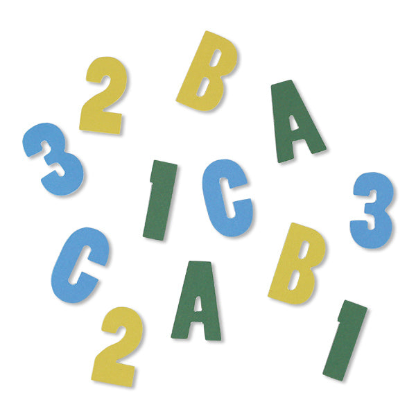 Schulkind Dekoration Einschulung Schulstart Schultüten Konfetti Gelb Blau Grün 123 ABC