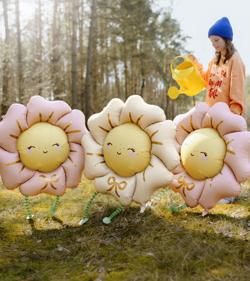 Airwalker Walking Folienballon Blume Rosa