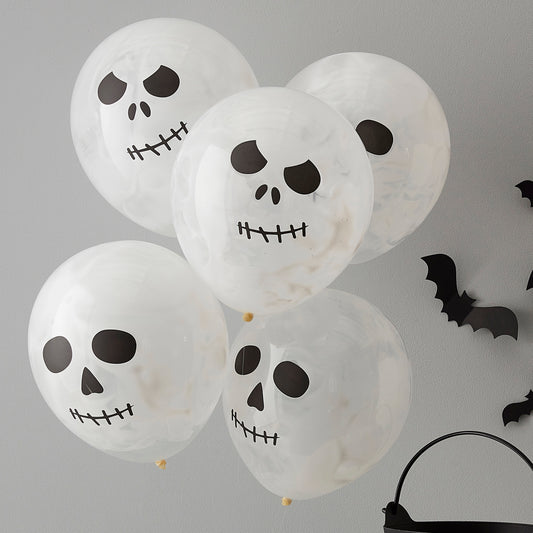 Ballons Latexballons Luftballons Halloween Skelett Gesicht