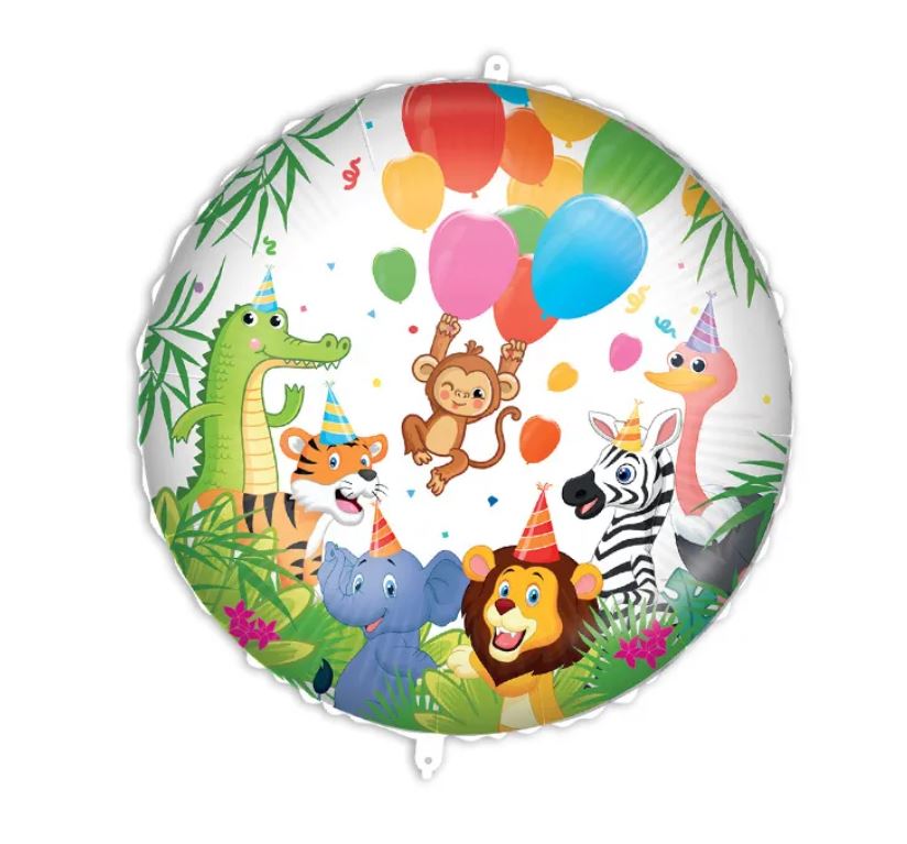 Dschungel Geburtstag Party Folienballon Löwe Affe Krokodil Elefant Tiger Zebra