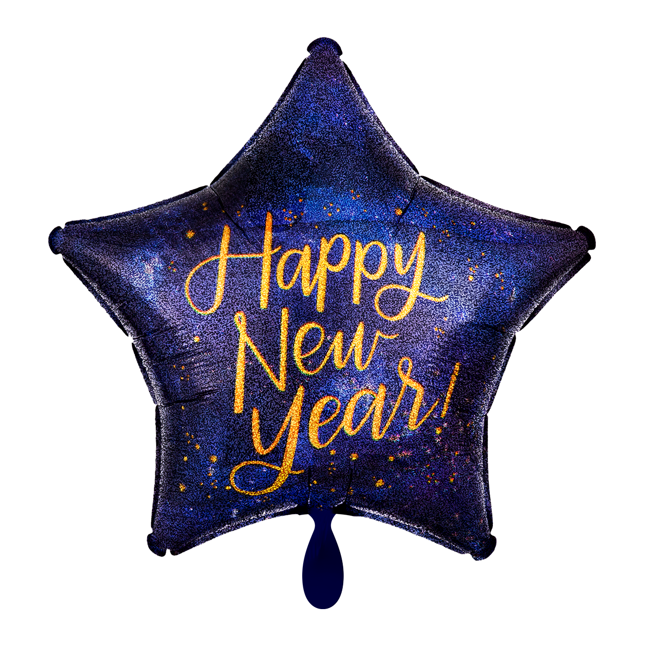Folienballon Gold  Stern Silvester Happy New Year Navyblau Blau holo