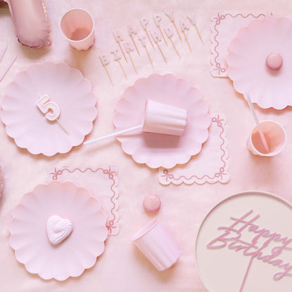 Acryl Caketopper Tortendeko Happy Birthday Rosa Rose