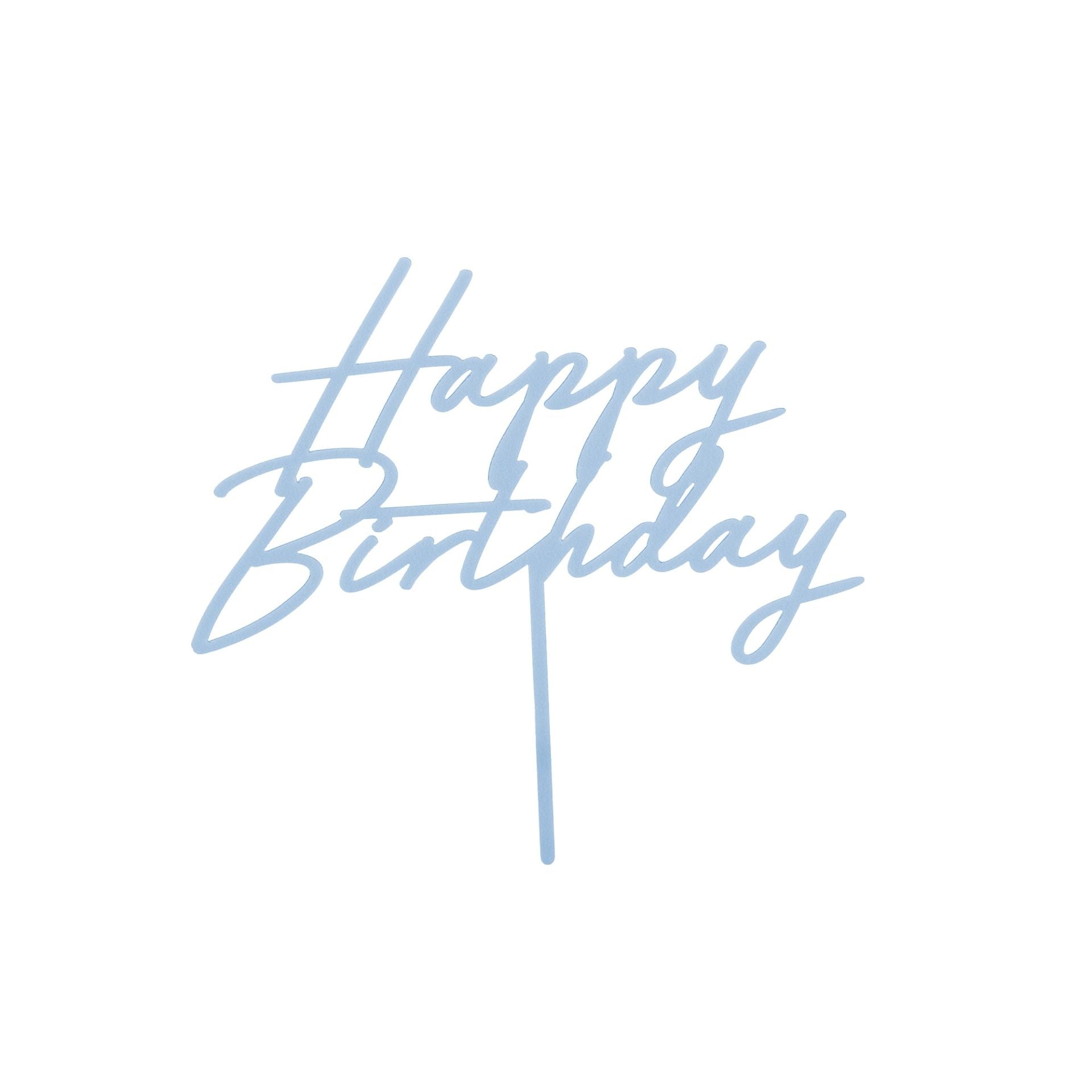 Acryl Caketopper Tortendeko Happy Birthday Hellblau Blau
