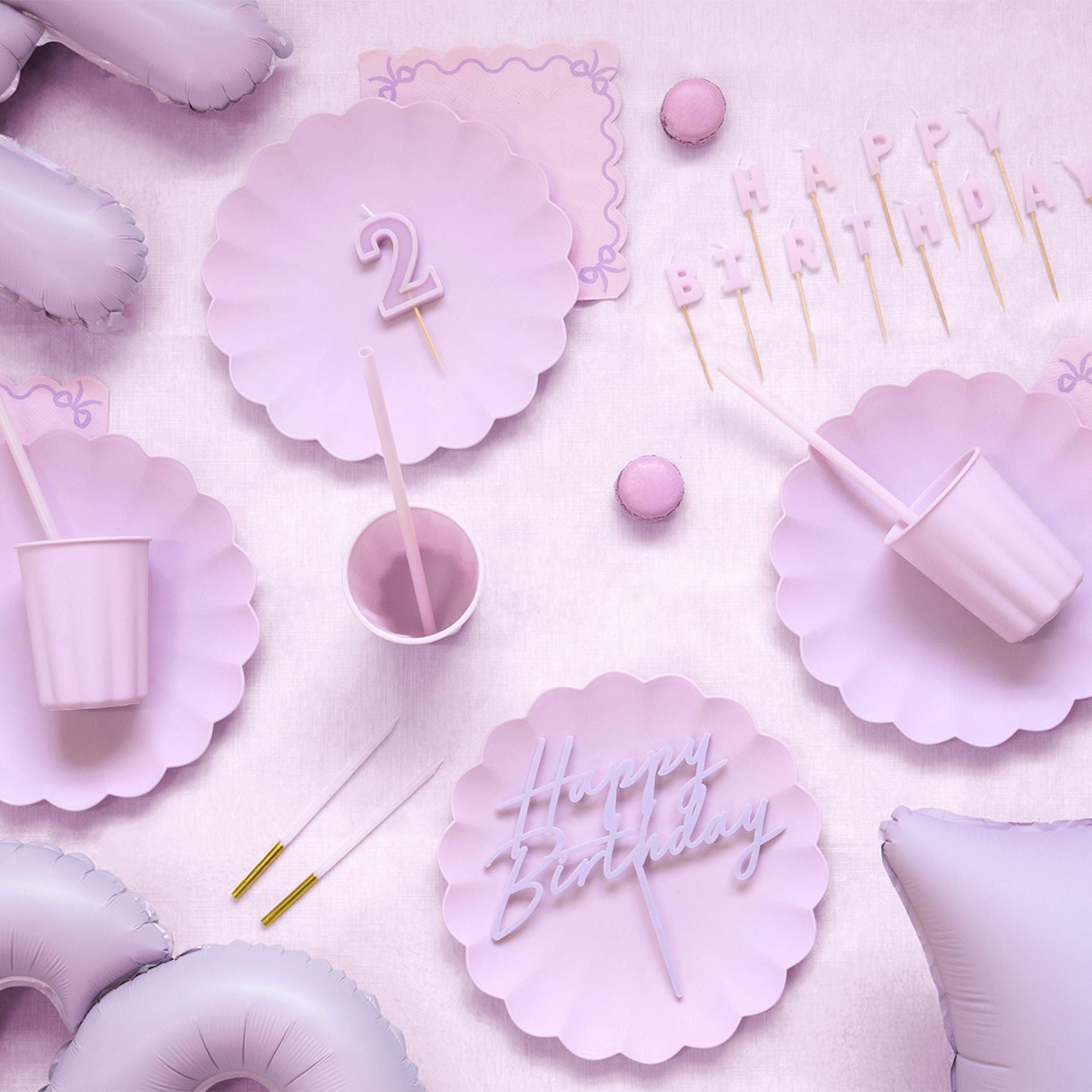 Acryl Caketopper Tortendeko Happy Birthday Lila Flieder