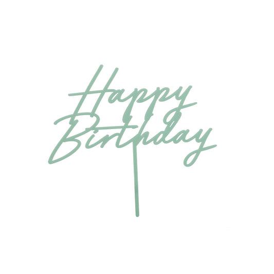 Acryl Caketopper Tortendeko Happy Birthday Mintgrün