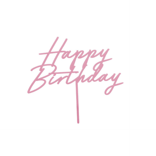 Acryl Caketopper Tortendeko Happy Birthday Rosa Rose