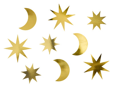 Konfetti Mond Sterne Caketopper Gold Silvester Happy New Year