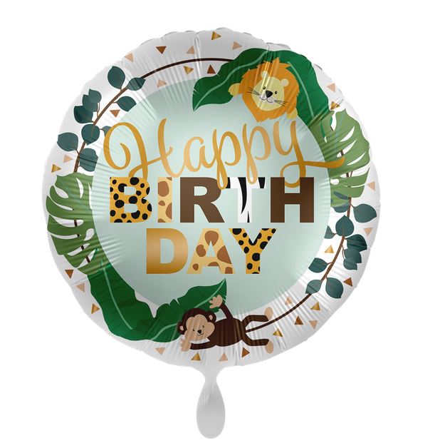 Folienballon Happy Birthday Wilde Tiere Dschungel Safari Geburtstag Party