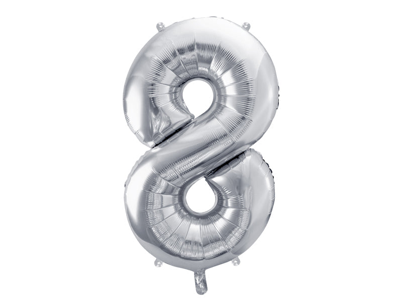 Zahlenballon Silber 86cm