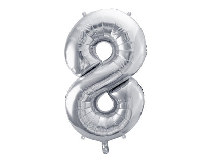Zahlenballon Silber 86cm