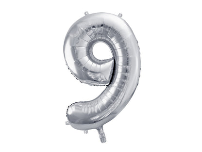 Zahlenballon Silber 86cm