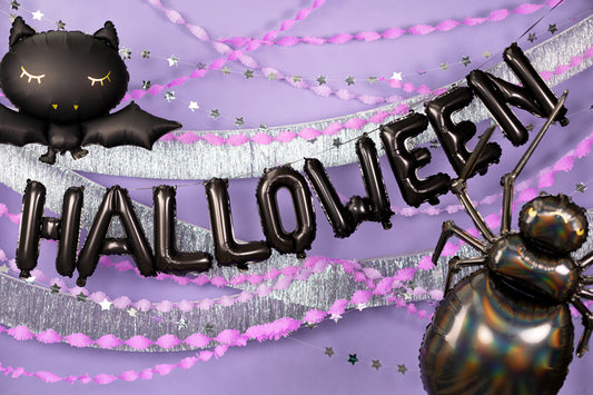 Halloween Schriftzug Schwarz Folienballon