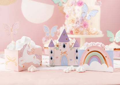 Einhorn Popcornbox Snackbox Schale Regenbogen Kindergeburtstag Schloss Prinzessin
