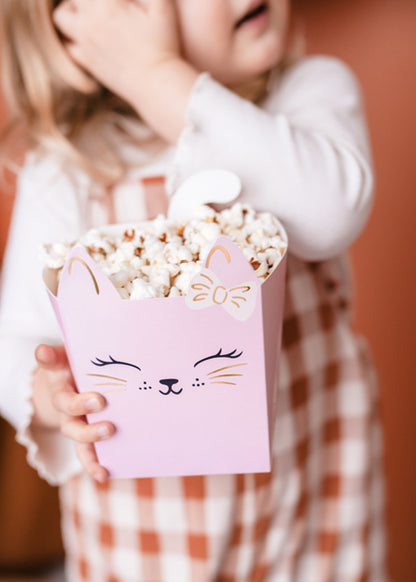Katzen Kindergeburtstag Kitty Snackbox Popcornbox Schale