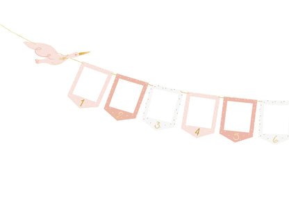 Foto Girlande Rosa Erster Geburtstag One First