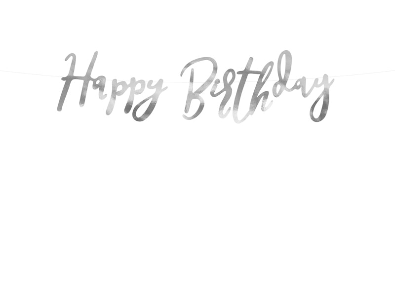 Girlande Happy Birthday Silber