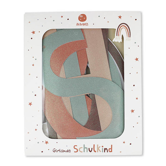 Girlande Schulkind Einschulung Regenbogen Pastell Meerjungfrau Glitzer