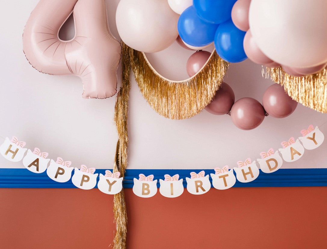 Kitty Katzen Kindergeburtstag Girlande Happy Birthday