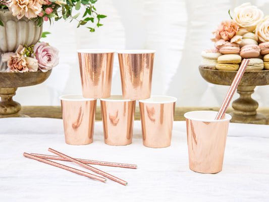 Pappbecher Partybecher Rosegold Metallic