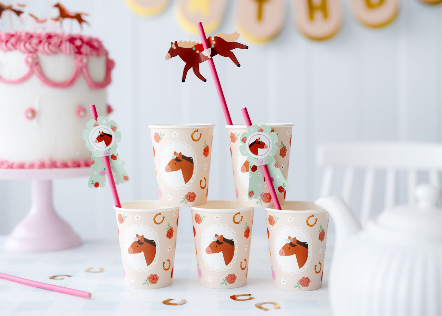 Pferde Geburtstag Dekoration Partybecher Pappbecher