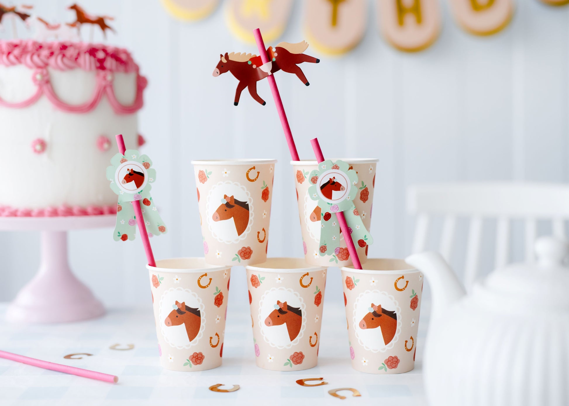 Pferde Geburtstag Dekoration Partybecher Pappbecher