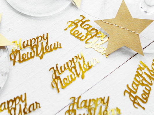 Konfetti Gold Silvester Happy New Year
