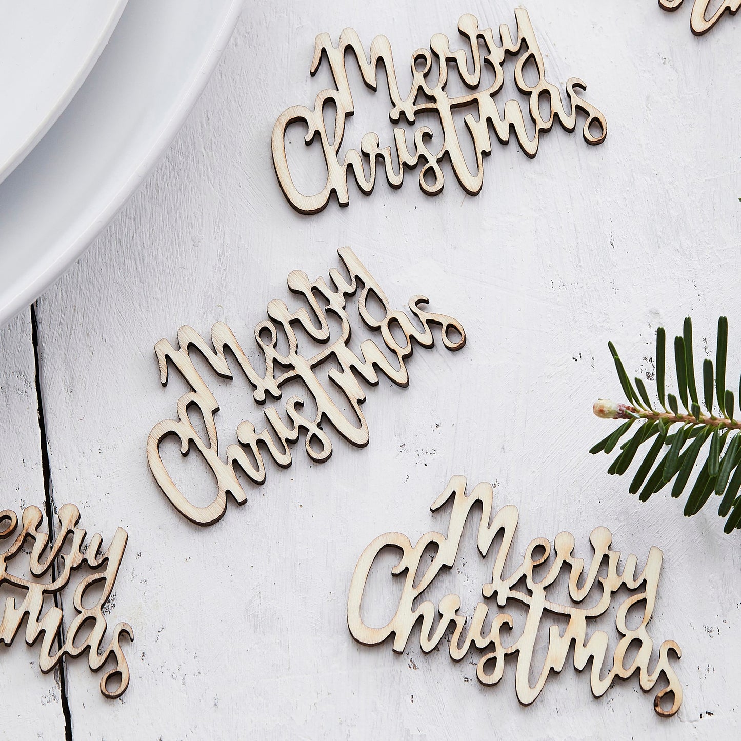 Holz Konfetti Weihnachten nachhaltig wiederverwendbar Tischdeko