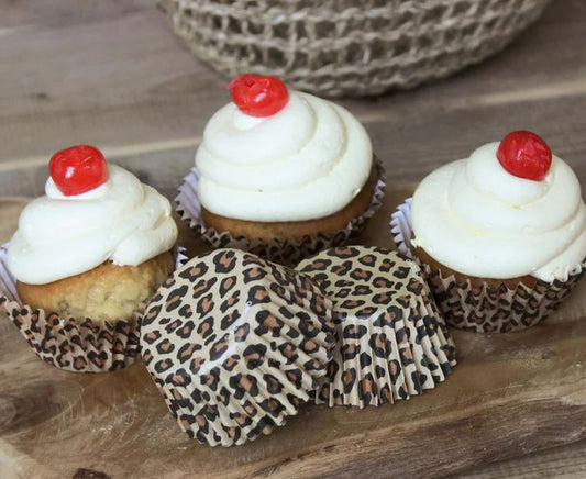 Muffinförmchen Cupcakes Leoparden Muster Motiv für Dschungel Party Geburtstag