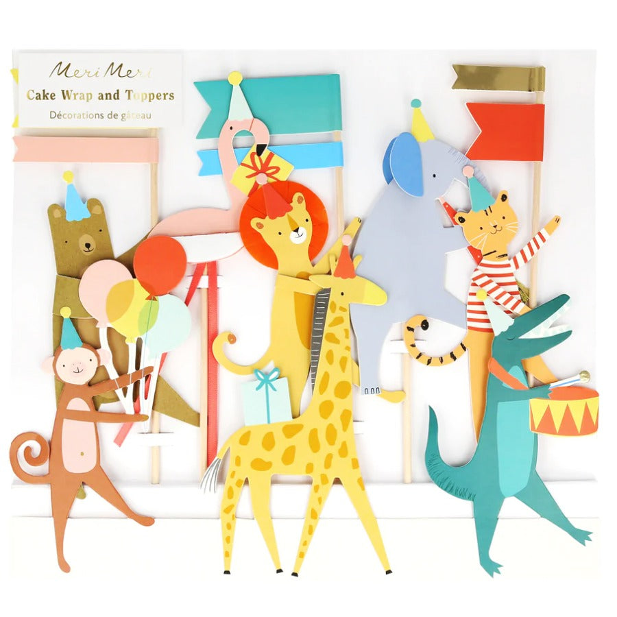 Meri Meri Zirkus Tierparade Wilde Tiere Party Paket Geburtstag Set Caketopper Kuchendeko