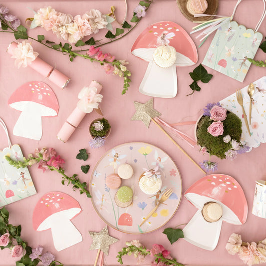 Feen Elfen Märchen Party Paket Geburtstag Set Partyteller Partybecher Servietten Cupcake Caketopper  Meri Meri