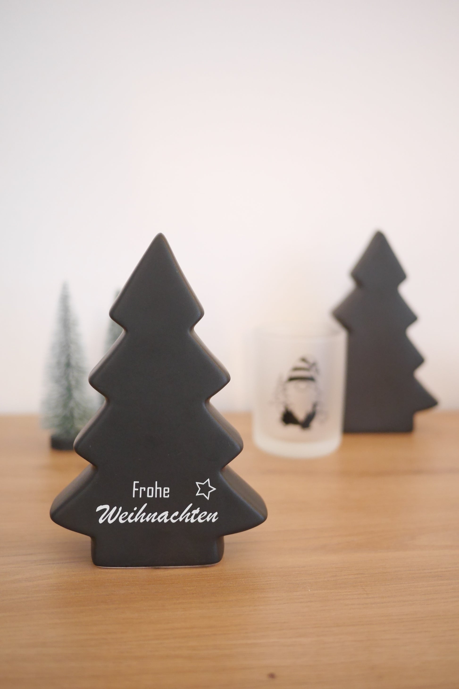 Weihnachtsgeschenk Wichtelgeschenk Tannenbaum Figur Frohe Weihnachten Partytastisch Schwarz Mitbringsel