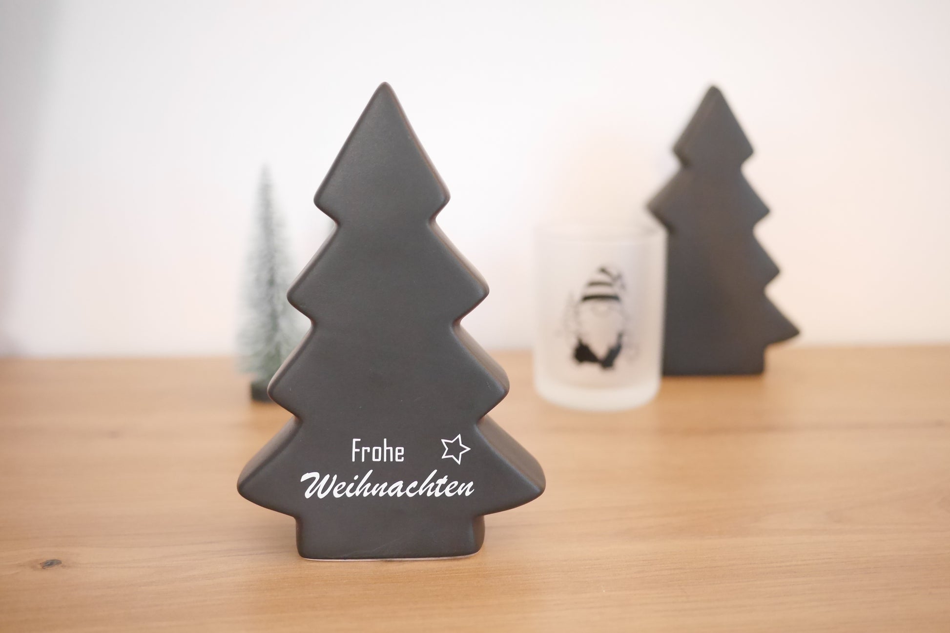 Weihnachtsgeschenk Wichtelgeschenk Tannenbaum Figur Frohe Weihnachten Partytastisch Schwarz Mitbringsel
